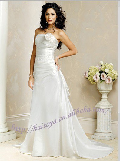 Taffeta Wedding Dress with Roses BD184
