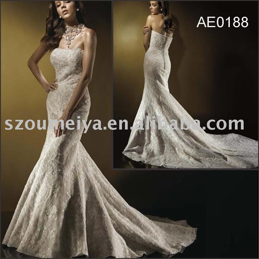 Gorgeous Mermaid Lace Bridal Wedding Gown AE0188