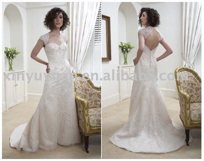 sexy backless shoulder off lace wedding dresses ETW024