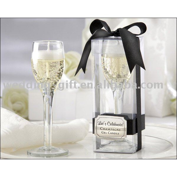 Wedding Favors Let's Celebrate Champagne Flute Gel Candle