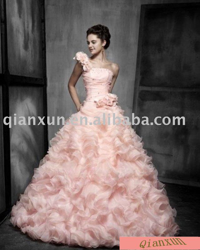 2010 new style fasion good sales desiner pink wedding dress
