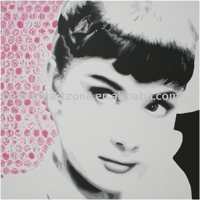 Pop art painting of Audrey Hepburn