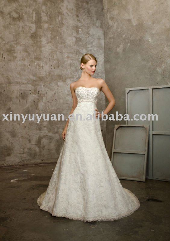 China classic vintage strapless summer wedding dresses MLW008
