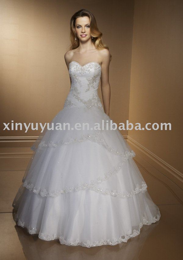 2011 summer designer ball gown style tulle wedding dresses MLW097