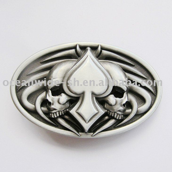 BELT BUCKLE (SKULL TATTOO SPADE CASINO GAMBLE)