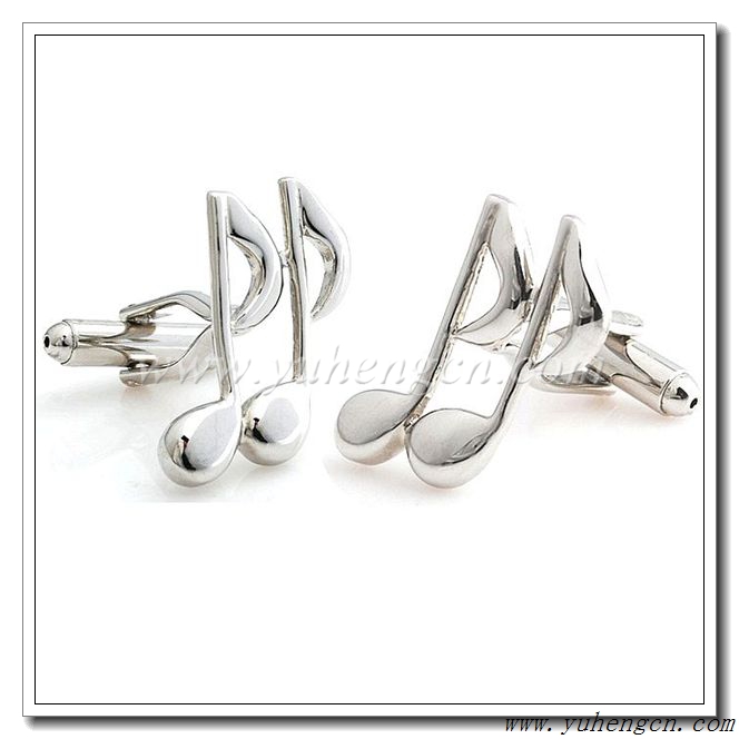 Shining Silver Symbol Music Note Cufflink