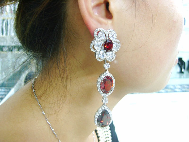 Arabic bridal jewelry wedding earring cubic zirconia jewelry brass Alloy