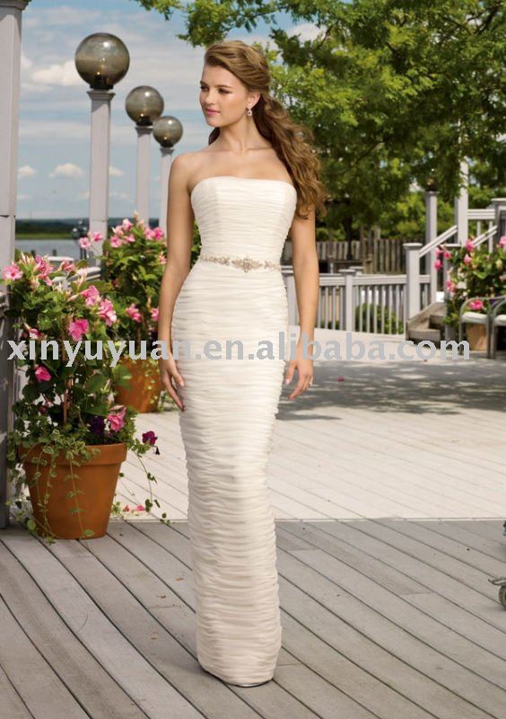 2011 sheath style new designer simple wedding dresses MLW163