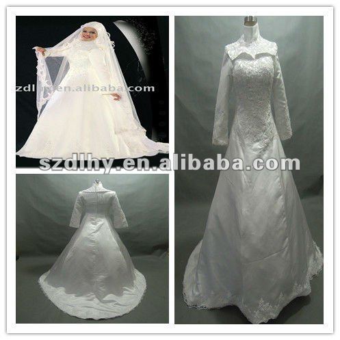 2012 hotsale white lace arabic wedding dress TY7697