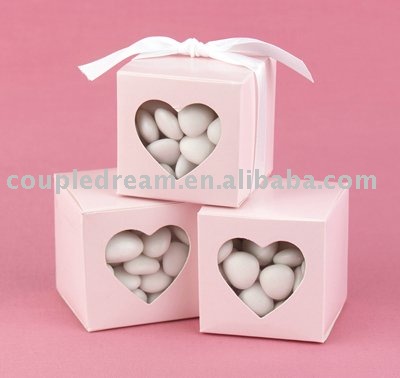 Pink HeartShaped Window wedding Favor Box