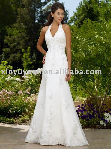2011 boutique halter strap outdoor summer wedding dresses RDW021