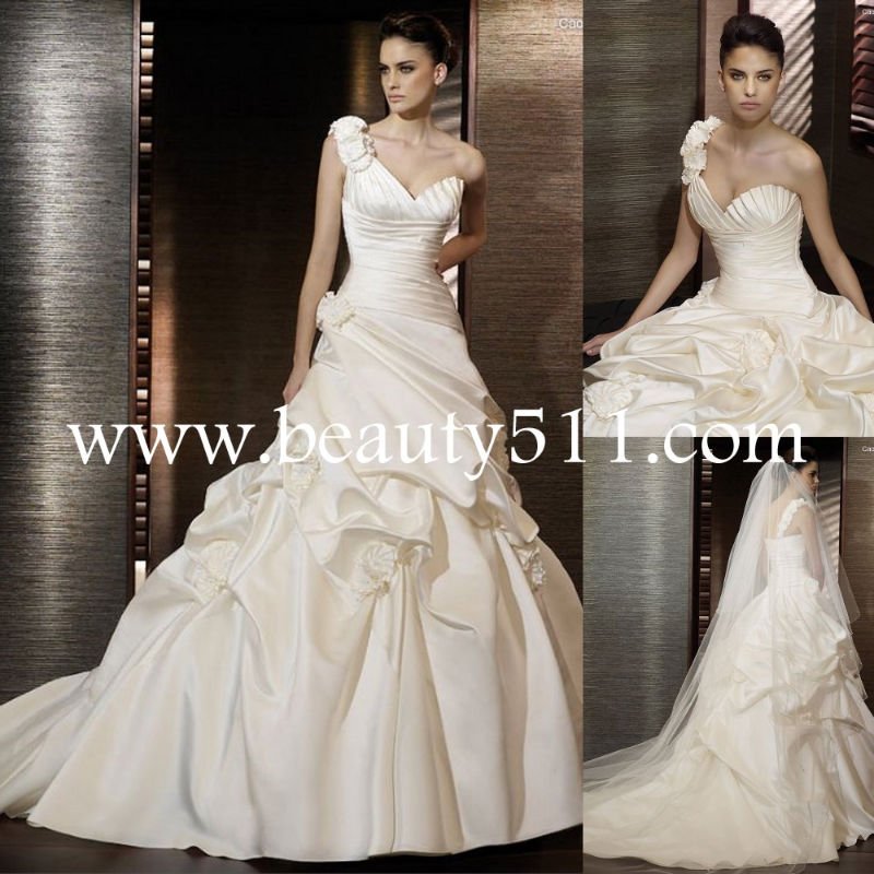 2010 fall gorgeous one strap wedding dress bridal gown WDAH0461