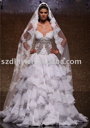 TY7958Sell 2010 popular lace arabic wedding dress