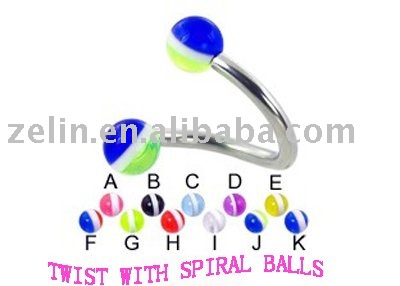 Labret Piercing Jewelry on Labret Jewelry Labret Piercing Twist With Spiral Balls Labret Jewelry