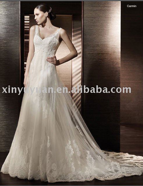 elegant and vintage 2011 sleeveless tulle wedding gowns SPT245