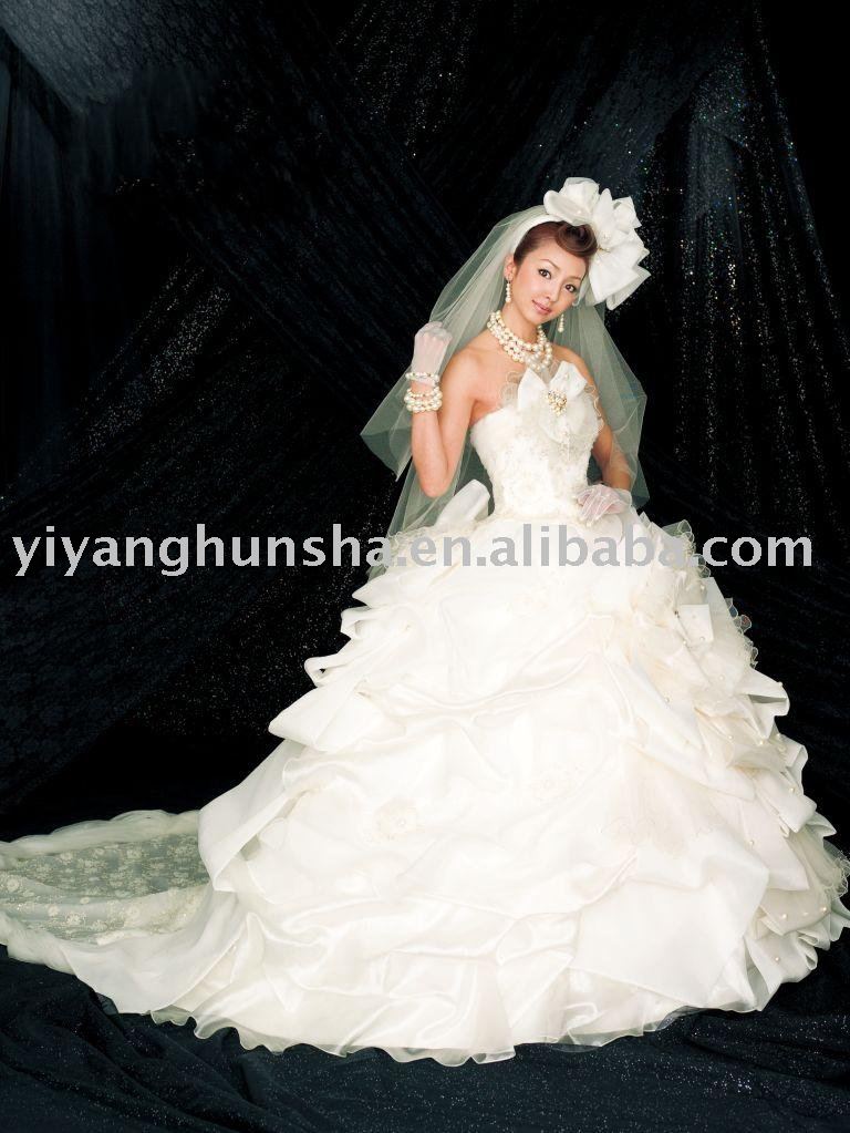 Oriental style latest ball gown wedding dress