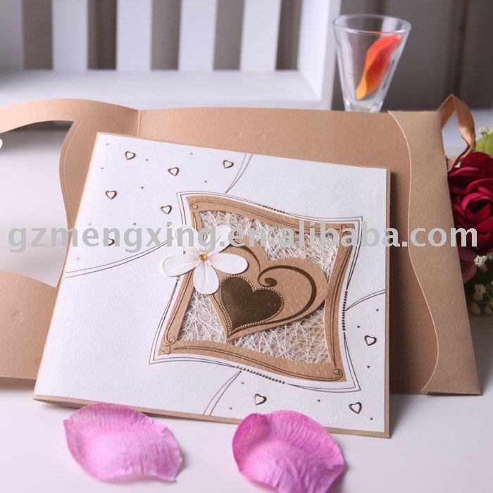 royal handmade decoration wedding cards T002 handmade wedding invitations