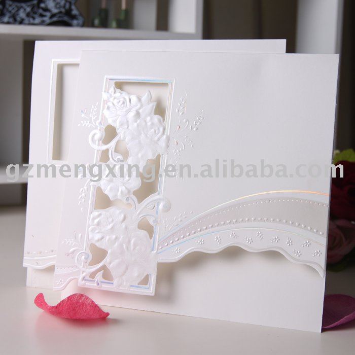 exquisite wedding invitations greeting cards with embossed flowers T013