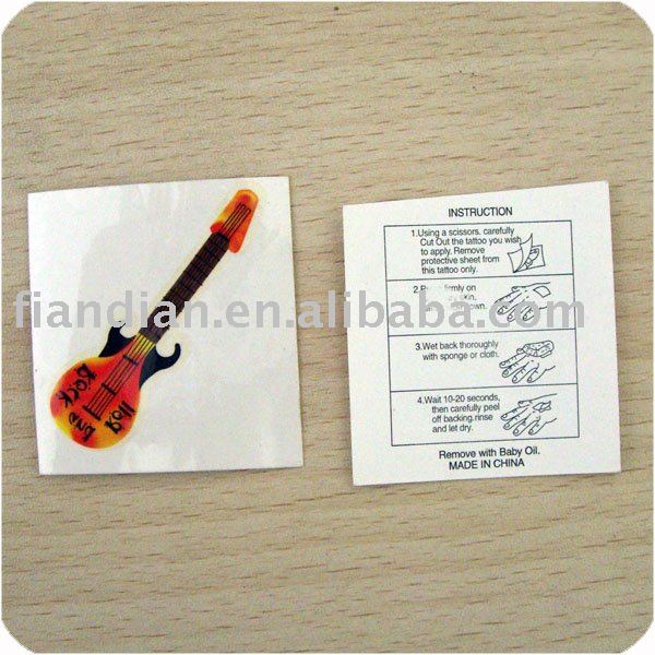 Guitar Body Tattoo Stickers See larger image Guitar Body Tattoo Stickers
