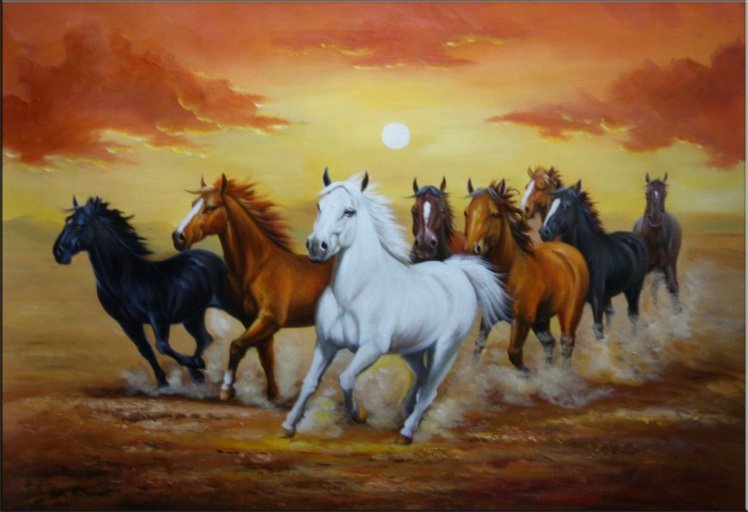 horses oil paintings