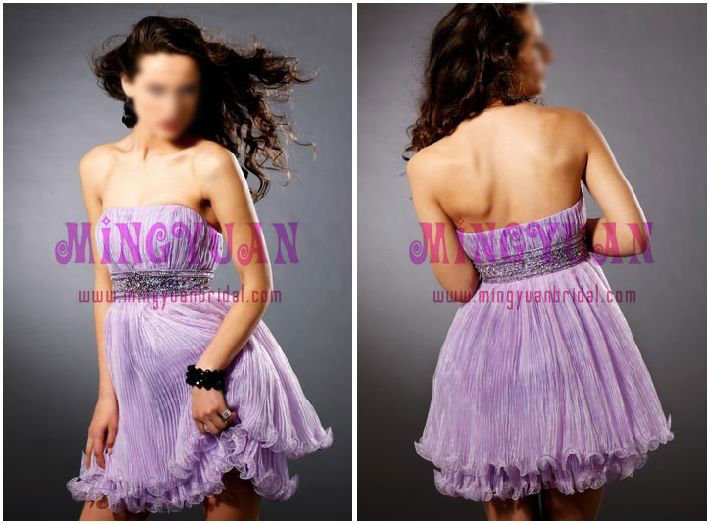 light purple organza beaded short modern party dress cd29