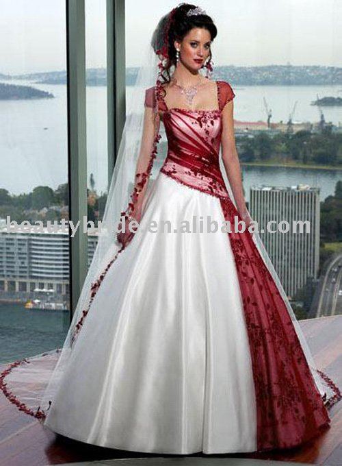  to this redaccented dress with a red white black theme for the wedding 