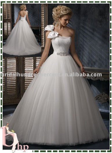 Best sale sweetheart one shoulder open back wedding dress gown dressZEB036