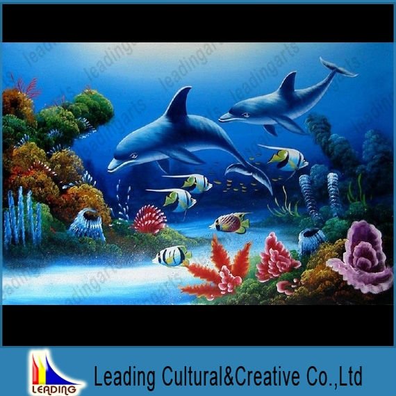 painting quotes on canvas. dolphin oil painting on