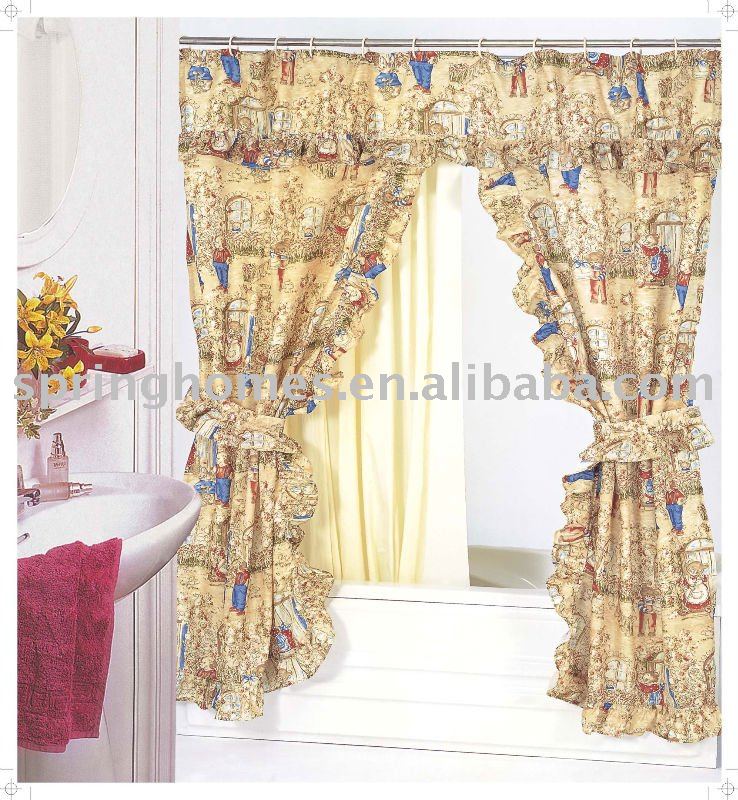 Cynthia Rowley Shower Curtains Tie Back Swag Shower Curtains