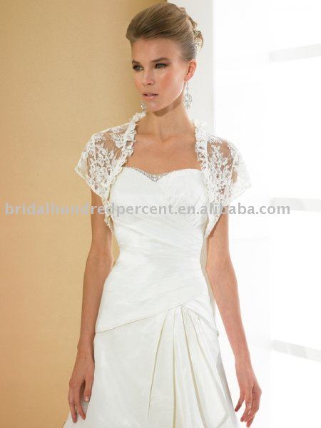 Short Sleeve Lace Wedding Jacket Bridal Bolero
