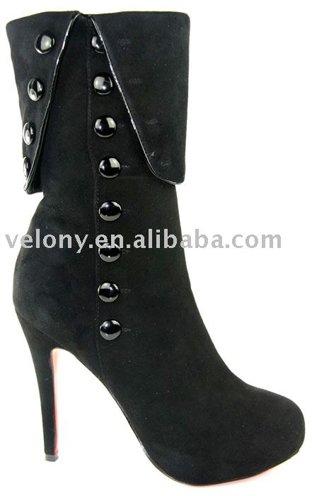 knee high boots for women. black leather women#39;s high