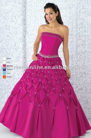 Free shipping PM335 Formal princess wedding taffeta Prom Dress