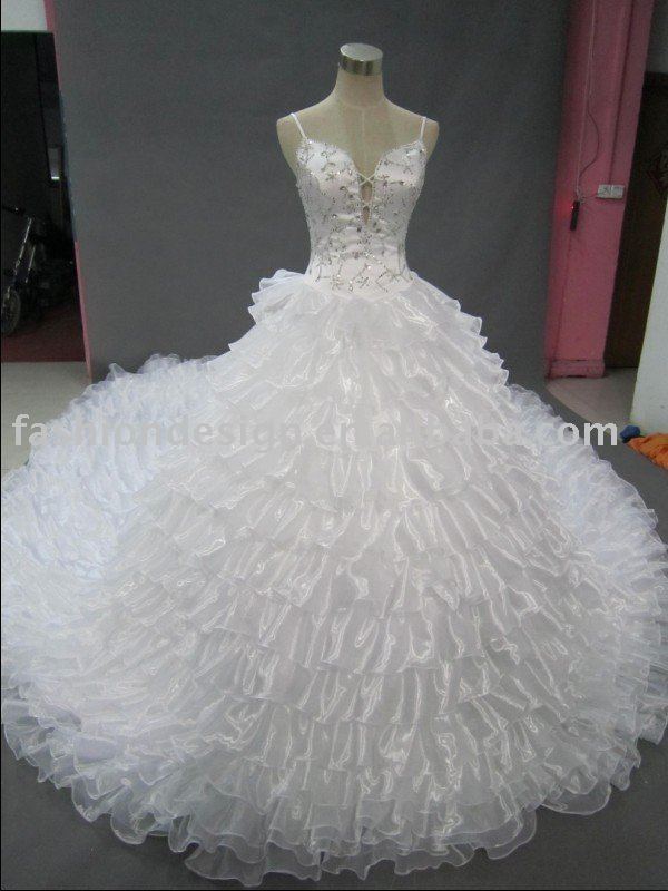 REAL146 2011 Reality swarovski crystals big ruffles ball wedding dresses
