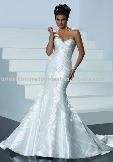 mermaid long train wedding dresshotsale wedding gown