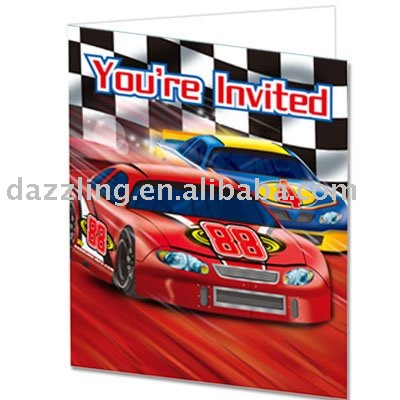 Party Invitation Cards with Envelopes Nascar Racer