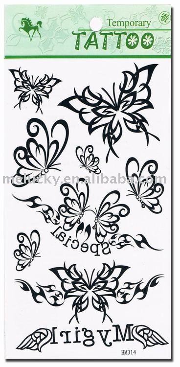 black butterfly tattoos. Black Butterfly tattoo sticker(China (Mainland))