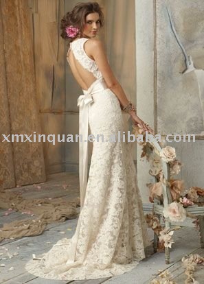 JHW011 Free shipping sleeveless open back lace wedding dress