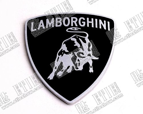 Lamborghini Aluminum Car logo sticker cabel