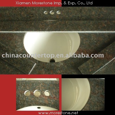 Bathroom Countertop Options on Countertop Tan Brown 61 Inch Double Sink Cutouts Bathroom Vanity Tops