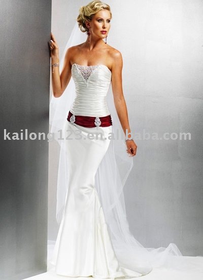 Backless Dresses on Backless Mermaid Satin Lace Sash Wedding Dress Products  Buy Backless