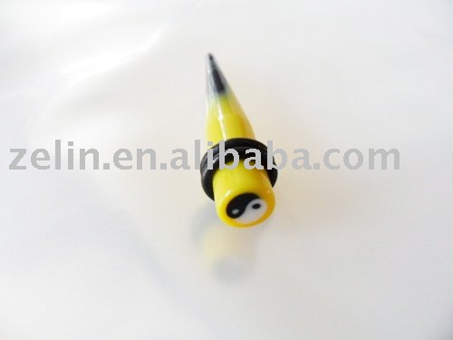 ear piercing plugs. yellow acrylic ear plug ,ear