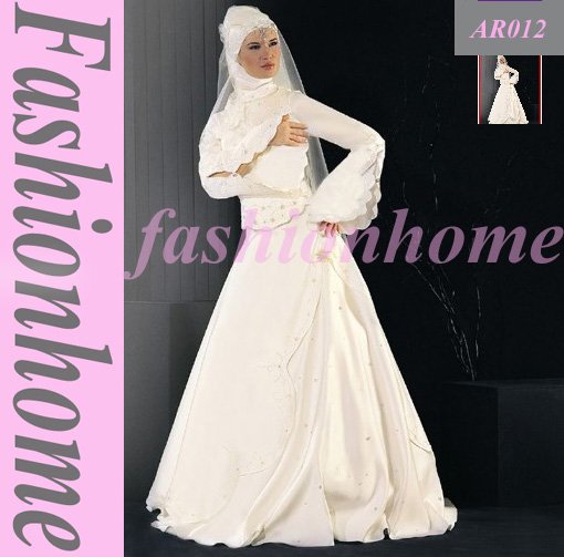 Christmas Women Dress Arabic Wedding Dress Muslim Bride Dress AR012
