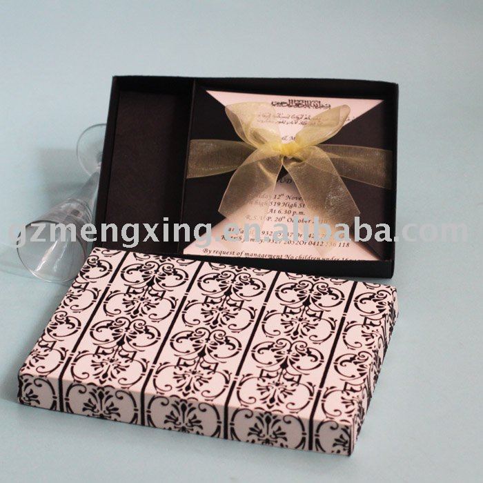 beautiful wedding cards with luxury invitation boxUA042