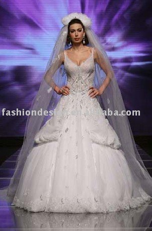 AWD143 2011 custom made beaded lace Lebanon wedding dress