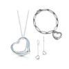 heart silver jewelry set pendant necklace AS105