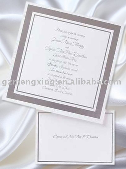 Wedding invitation card with classical border and nice thank you cardU007