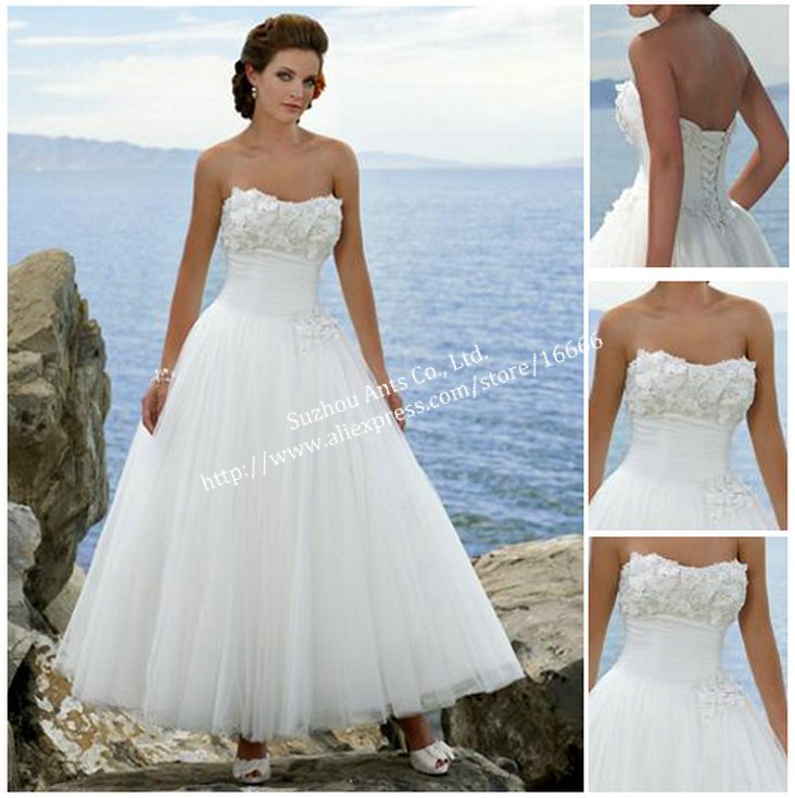 Short Tulle Beach Wedding Dress Short 1Top Fabric 2Delicate Technics 3
