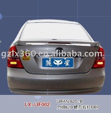 Fibre glass Lifan 620B car spoiler with light lifan 620