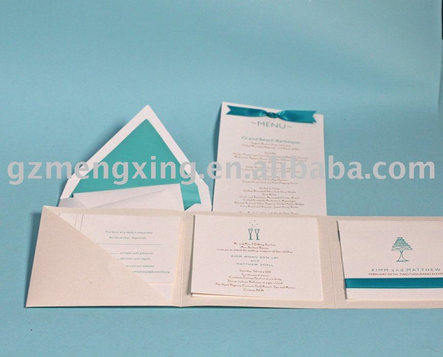 See larger image Customized Tiffany Blue Wedding Stationery PA090
