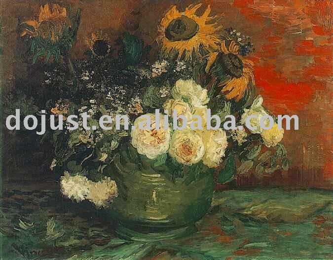 flowers in vase van gogh. flower vase painting (Bowl